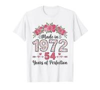 Hecho en 1972, Regalos Florales de 54 cumpleaños para Mujeres de 54 años Camiseta