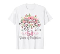 Hecho en 1972, Regalos Florales de 54 cumpleaños para Mujeres de 54 años Camiseta