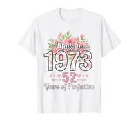 Hecho en 1973, Regalos Florales de 52 cumpleaños para Mujeres de 52 años Camiseta