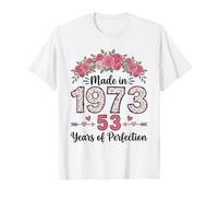 Hecho en 1973, Regalos Florales de 53 cumpleaños para Mujeres de 53 años Camiseta