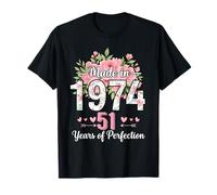 Hecho en 1974, Regalos Florales de 51 cumpleaños para Mujeres de 51 años Camiseta