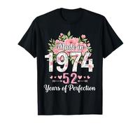 Hecho en 1974, Regalos Florales de 52 cumpleaños para Mujeres de 52 años Camiseta