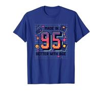 Hecho en 95 Better with Age Birthday Gift Retro Gaming Camiseta, Hombre, Azul Real, XXL