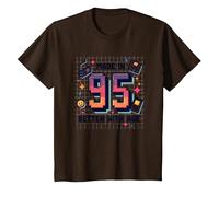 Hecho en 95 Better with Age Birthday Gift Retro Gaming Camiseta, Niños, Marrón, 6 años
