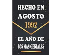 Hecho en Agosto 1992 el Año De Los Más Geniales: Libro de visitas de 28 años, cuaderno, 120 páginas de felicitaciones, idea de regalo, regalo de 28 aniversario para pareja, niño, mujer, hombre