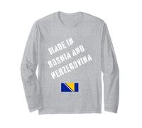 Hecho en Bosnia y Herzegovina con Bandera Divertida Manga Larga