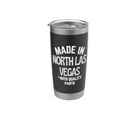 Hecho en el norte de las vegas Funny Llogan Nacido en el norte de las vegas Vaso térmico de acero inoxidable de doble pared
