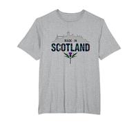 Hecho en Escocia Tartan Skyline Thistle Pride Camiseta, Hombre Tallas Grandes, Gris Jaspeado, 6X Alto