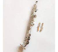 Hecho En Japón Saxofón Saxophone Sib Cuerpo Lacado De Latón Y Llaves Boquilla Cañas Cuello Con Estuche (Color : Silver)