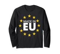 Hecho en la UE, Divertido diseño de sátira política Pro Europa Manga Larga