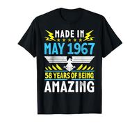Hecho en mayo de 1967, feliz mi cumpleaños, 58 años de ser increíble Camiseta