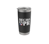 Hecho En PR Puerto Rico State Pride Home Mapa del estado Vaso térmico de acero inoxidable de doble pared