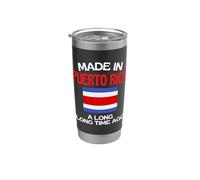 Hecho En Puerto Rico Hace Mucho Tiempo Divertido Puertorriqueño Vaso térmico de acero inoxidable de doble pared