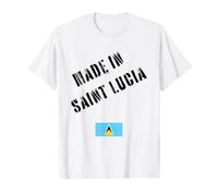 Hecho en Santa Lucía con Bandera Divertida Camiseta