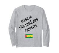 Hecho en Santo Tomé y Príncipe con Bandera Divertida Manga Larga