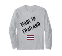 Hecho en Tailandia con Bandera Divertida Manga Larga