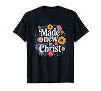 Hecho nuevo en Cristo, diseño floral de renovación de fe cristiana Camiseta