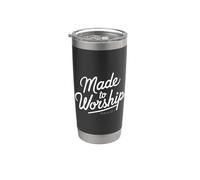 Hecho Para Adorar Escritura Biblia Paslm Oración Christian Lord Vaso térmico de acero inoxidable de doble pared