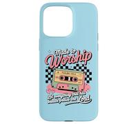 Hecho para Adorar Retro Casete Salmo 150 Arte Cristiano Carcasa para iPhone 15 Pro MAX