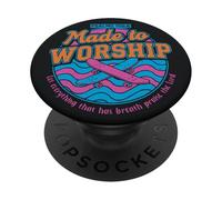 Hecho para adorar Salmos 150:6 Patinador Cristiano PopSockets PopGrip Adhesivo