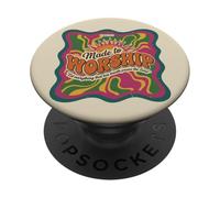 Hecho para adorar Salmos 150 Christian Faith Retro PopSockets PopGrip Adhesivo