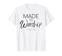 Hecho para adorar Salmos 95:1 Escritura Fe Inspiradora Camiseta