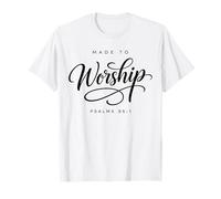 Hecho para adorar Salmos 95:1 Escritura Fe Inspiradora Camiseta