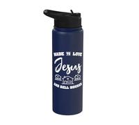 Hecho para amar a Jesús y vender casas Creencia Agente inmobiliario cristiano Stainless Steel Insulated Water Bottle