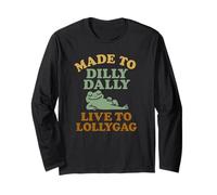 Hecho Para Dilly Dally Live To Lollygag Funny Meme Retro Rana Manga Larga