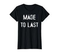 Hecho para durar Camiseta gráfica económica, Mujer, Negro, XL