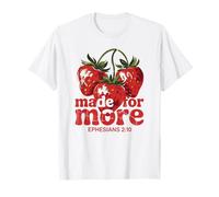Hecho para más fresas cristianas versículo bíblico retro Camiseta