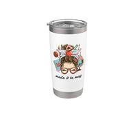 Hecho para que el profesor desordenado moño divertido último día de escuela Vaso térmico de acero inoxidable de doble pared