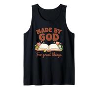 Hecho por Dios para Grandes Cosas Biblia Floral Cristianismo Camiseta sin Mangas