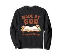 Hecho por Dios para Grandes Cosas Biblia Floral Cristianismo Sudadera