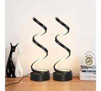 HechoVinen 2pcs Lámpara de Mesita de Noche a Espiral LED, Lámpara Mesita Noche Moderna, Lámpara de Mesa para Habitación