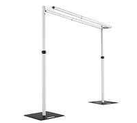 Hecis Tubo Ajustable y Soporte de telón de Fondo drapeado portátil para Eventos, Fiestas, Barra Transversal Doble de 10 x 10 pies