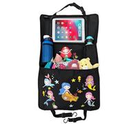 HECKBO 1x Organizador infantil para respaldo de coche con bolsillo ajustable para tablet con lámina táctil hasta 20" - Sirena - 70x45 cm - incluye bolsa térmica + bolsillo de malla elástica
