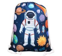 HECKBO bolso de gimnasia para niños con motivos espaciales de astronauta unisex - Jardín de infancia, guardería, viajes, deportes - adecuado como bolsa de gimnasia, mochila, bolsa de juego (blanco)