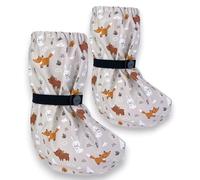 HECKBO Botas de lluvia para bebés de 18 a 24 meses - impermeables con forro polar - Animales del bosque - zapatos de exterior para recién nacidos y niños pequeños