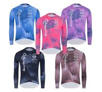 HECLOK Camiseta Ciclismo Manga Larga Unisex Adulto Transpirable Secado Rápido 3 Bolsillos Protección UV 50+ Ropa Bici Carretera Montaña (Set-3,M)