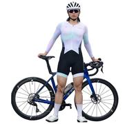 HECLOK Mono Ciclismo Hombre Manga Larga Transpirable - Body Triatlón Una Pieza para Carretera y Triatlón, Badana Alta Densidad | Secado Rápido | UV UPF 50+ | 2 Bolsillos (Set-4,l)