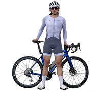 HECLOK Mono Ciclismo Hombre Manga Larga Transpirable - Body Triatlón Una Pieza para Carretera y Triatlón, Badana Alta Densidad | Secado Rápido | UV UPF 50+ | 2 Bolsillos (Set-3,3x_l)