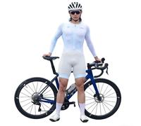 HECLOK Mono Ciclismo Hombre Manga Larga Transpirable - Body Triatlón Una Pieza para Carretera y Triatlón, Badana Alta Densidad | Secado Rápido | UV UPF 50+ | 2 Bolsillos (Set-2,x_l)