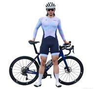 HECLOK Mono Ciclismo Hombre Manga Larga Transpirable - Body Triatlón Una Pieza para Carretera y Triatlón, Badana Alta Densidad | Secado Rápido | UV UPF 50+ | 2 Bolsillos (Set-1,m)