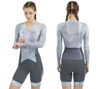 HECLOK Mono Ciclismo Mujer Manga Larga Transpirable - Body Triathlon Una Pieza para Carretera y Triatlón, Badana Alta Densidad | Secado Rápido | UPF 50+ | 2 Bolsillos (Set-3,m)