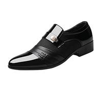 Hecotylus Zapatos Oxfords para hombre, puntiagudos, brillantes, zapatos de negocios, formal, mocasines de piel Derby para hombre, mocasines inteligentes casuales para exteriores, para caminar, desfile