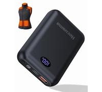 Hecusma Bateria para Chaleco Calefactable 7.4V 16000mAh, Portátil Bateria con Pantalla LCD