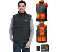 Hecusma Chaleco Calefactable Hombre Con Batería de 16000mAh 7.4V, Diseño Sin Luces para Actividades al Aire Libre