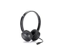 Heden - Auriculares con micrófono Bluetooth, conexión BT o Cable Jack 3.5, micrófono Giratorio, aro Ajustable, Color Negro
