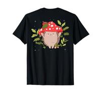 Hedgehog Cottage Core Farmer Gardener Mushroom ART EN LA PARTE TRASERA Camiseta